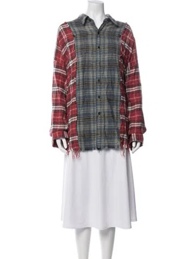 Pre-owned R13 Plaid Print Coat In Blue