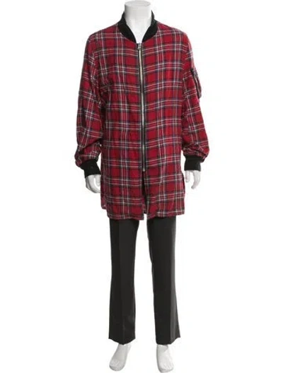 Pre-owned R13 Plaid Print Collar Sweatshirt In Red