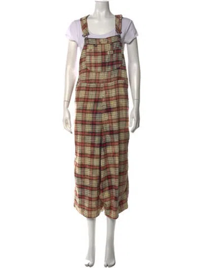 Pre-owned R13 Plaid Print Crew Neck Overalls In Multicolor