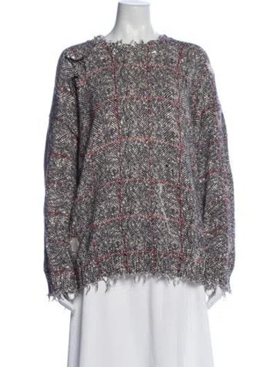 Pre-owned R13 Plaid Print Crew Neck Sweater In Black