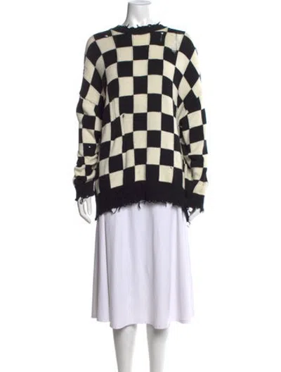 Pre-owned R13 Plaid Print Crew Neck Sweater In Black
