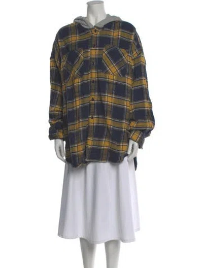 Pre-owned R13 Plaid Print Crew Neck Sweater In Blue