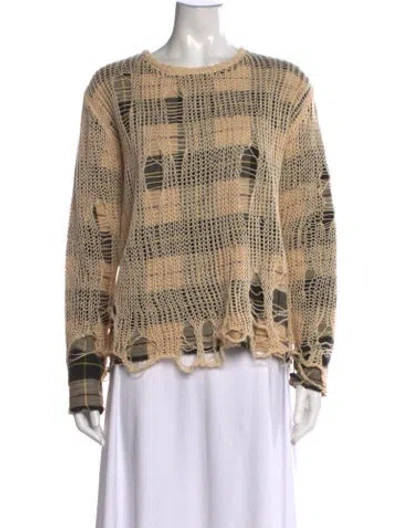 Pre-owned R13 Plaid Print Crew Neck Sweater In Neutrals