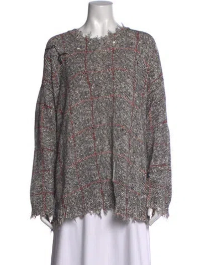 Pre-owned R13 Plaid Print Crew Neck Top In Grey