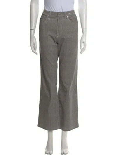 Pre-owned R13 Plaid Print Flared Pants In Gray