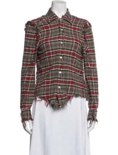 Pre-owned R13 Plaid Print Jacket In Grey/red