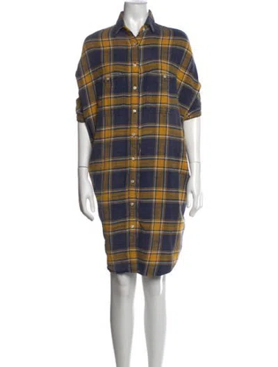 Pre-owned R13 Plaid Print Knee-length Dress In Blue
