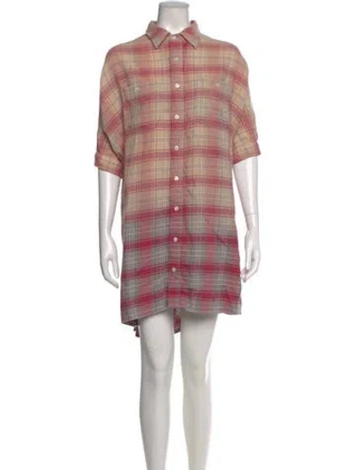 Pre-owned R13 Plaid Print Knee-length Dress In Pink