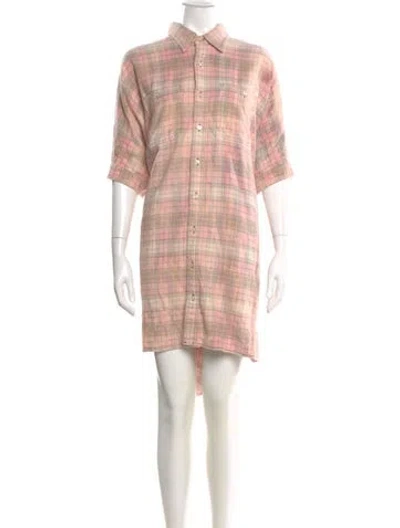 Pre-owned R13 Plaid Print Knee-length Dress In Pink