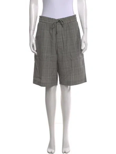 Pre-owned R13 Plaid Print Knee-length Shorts In Gray