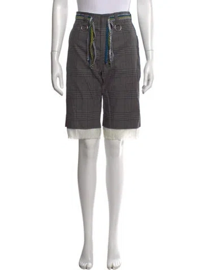 Pre-owned R13 Plaid Print Knee-length Shorts In Gray