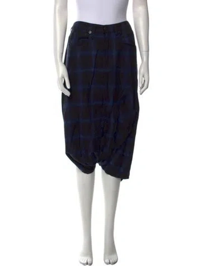 Pre-owned R13 Plaid Print Knee-length Skirt In Blue