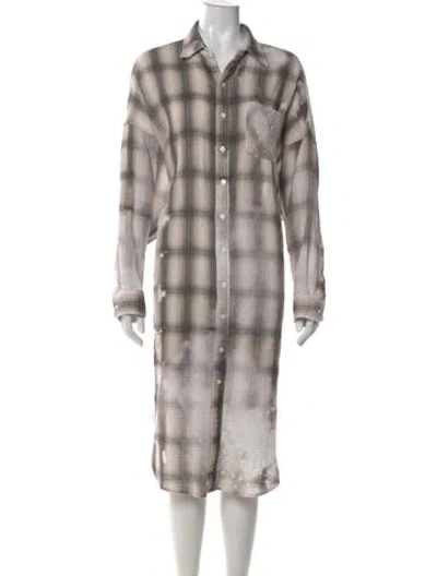 Pre-owned R13 Plaid Print Long Dress In Multi