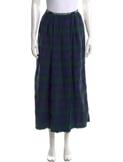 Pre-owned R13 Plaid Print Long Skirt In Blue