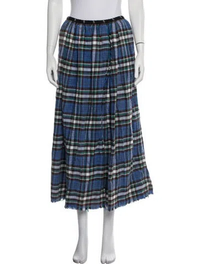 Pre-owned R13 Plaid Print Long Skirt In Blue