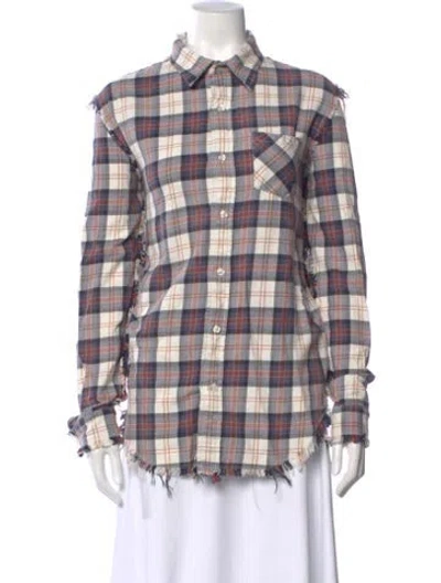 Pre-owned R13 Plaid Print Long Sleeve Button-up Top