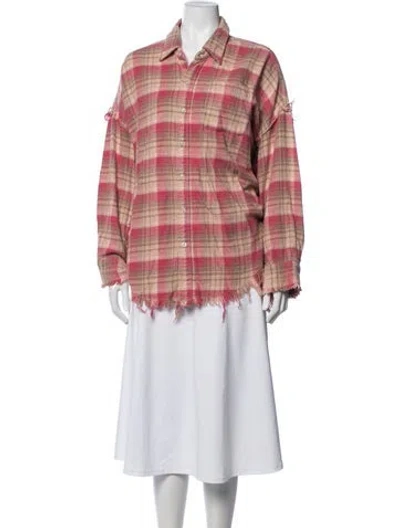 Pre-owned R13 Plaid Print Long Sleeve Button-up Top
