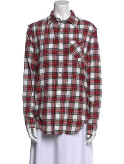 Pre-owned R13 Plaid Print Long Sleeve Button-up Top In Multi