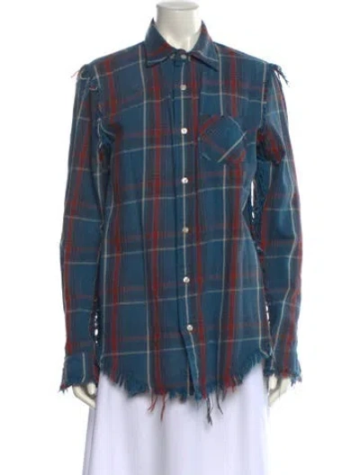 Pre-owned R13 Plaid Print Long Sleeve Button-up Top In Multi