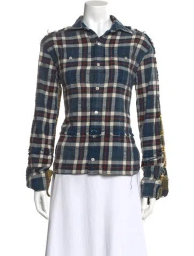 Pre-owned R13 Plaid Print Long Sleeve Button-up Top In Multi