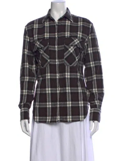 Pre-owned R13 Plaid Print Long Sleeve Button-up Top In Multi
