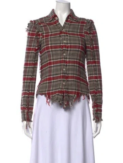 Pre-owned R13 Plaid Print Long Sleeve Button-up Top In Multi