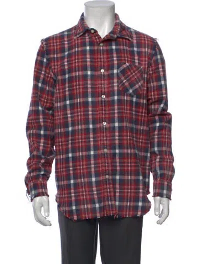 Pre-owned R13 Plaid Print Long Sleeve Dress Shirt In Red