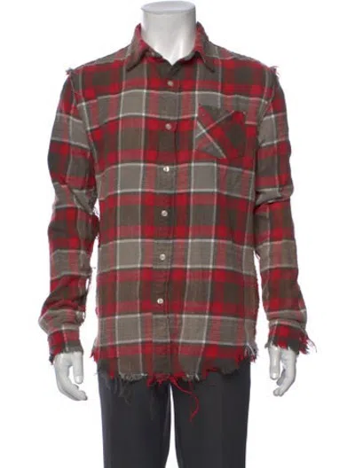 Pre-owned R13 Plaid Print Long Sleeve Dress Shirt In Red