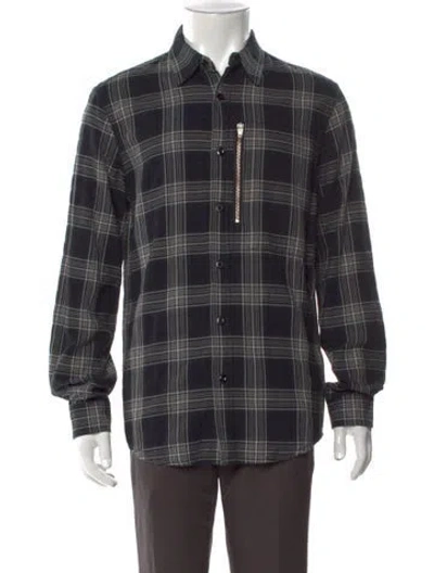 Pre-owned R13 Plaid Print Long Sleeve Shirt In Black