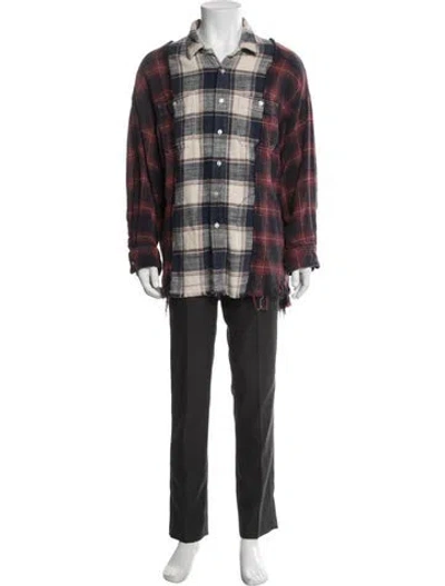 Pre-owned R13 Plaid Print Long Sleeve Shirt In Blue