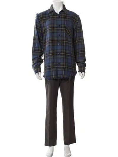 Pre-owned R13 Plaid Print Long Sleeve Shirt In Blue