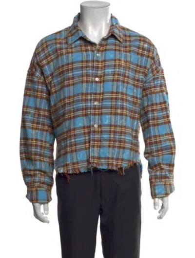 Pre-owned R13 Plaid Print Long Sleeve Shirt In Blue