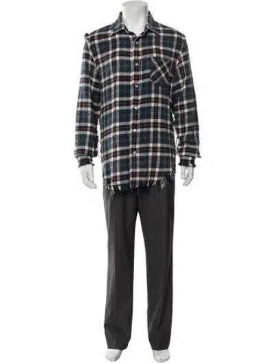 Pre-owned R13 Plaid Print Long Sleeve Shirt In Blue