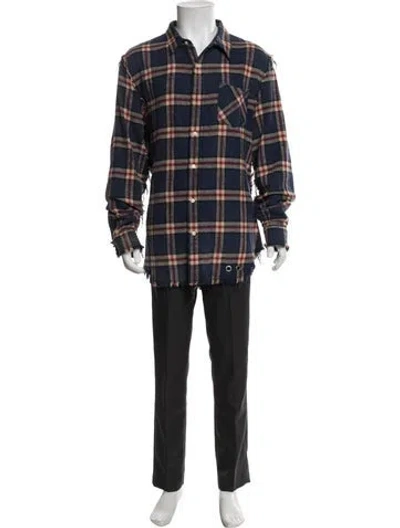 Pre-owned R13 Plaid Print Long Sleeve Shirt In Blue