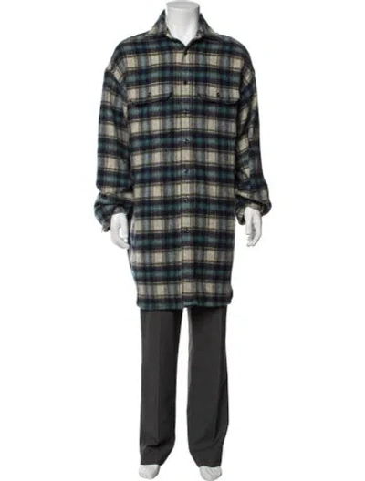 Pre-owned R13 Plaid Print Long Sleeve Shirt In Blue/green