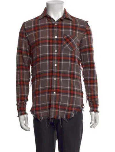 Pre-owned R13 Plaid Print Long Sleeve Shirt In Brown