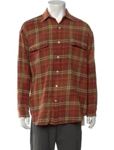 Pre-owned R13 Plaid Print Long Sleeve Shirt In Brown