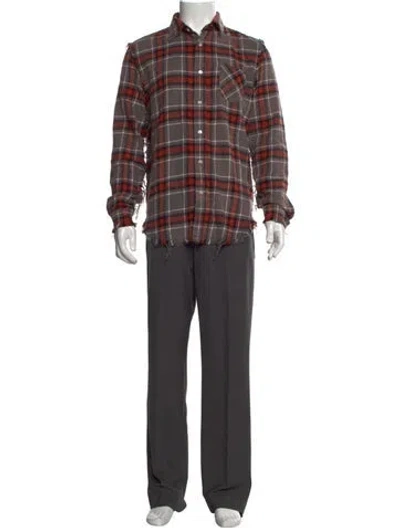 Pre-owned R13 Plaid Print Long Sleeve Shirt In Grey