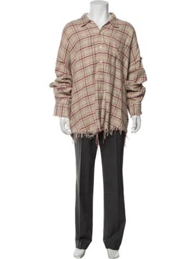 Pre-owned R13 Plaid Print Long Sleeve Shirt In Neutrals