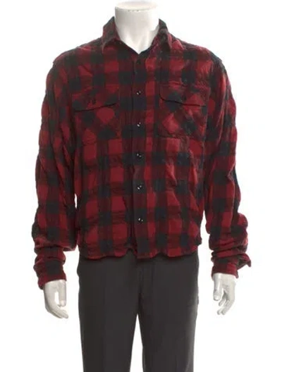 Pre-owned R13 Plaid Print Long Sleeve Shirt In Red