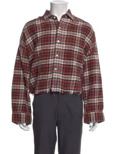 Pre-owned R13 Plaid Print Long Sleeve Shirt In Red