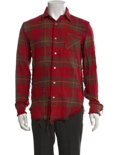 Pre-owned R13 Plaid Print Long Sleeve Shirt In Red