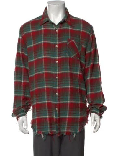 Pre-owned R13 Plaid Print Long Sleeve Shirt In Red