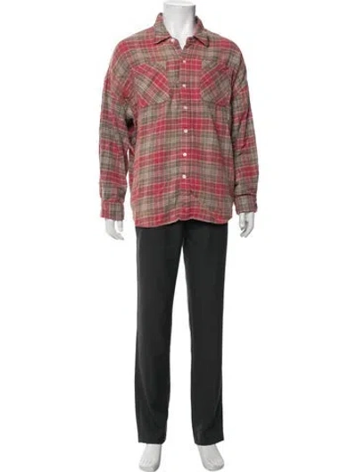 Pre-owned R13 Plaid Print Long Sleeve Shirt In Red