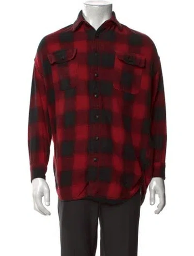 Pre-owned R13 Plaid Print Long Sleeve Shirt In Red