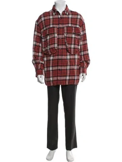 Pre-owned R13 Plaid Print Long Sleeve Shirt In Red