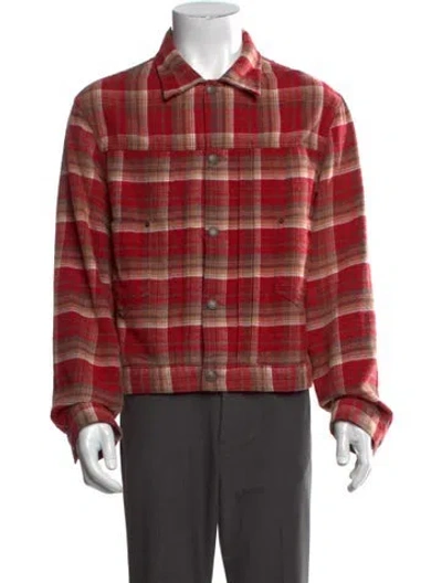 Pre-owned R13 Plaid Print Long Sleeve Shirt In Red