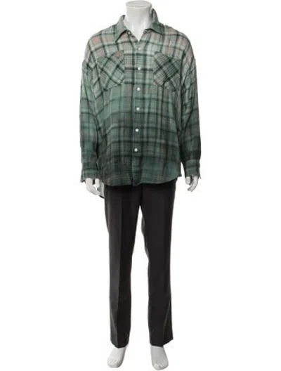 Pre-owned R13 Plaid Print Long Sleeve Shirt W/ Tags In Green