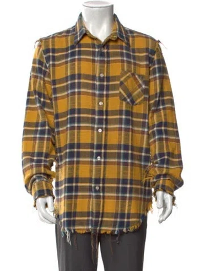 Pre-owned R13 Plaid Print Long Sleeve Shirt In Yellow