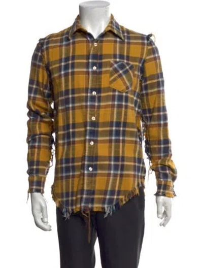 Pre-owned R13 Plaid Print Long Sleeve Shirt In Yellow